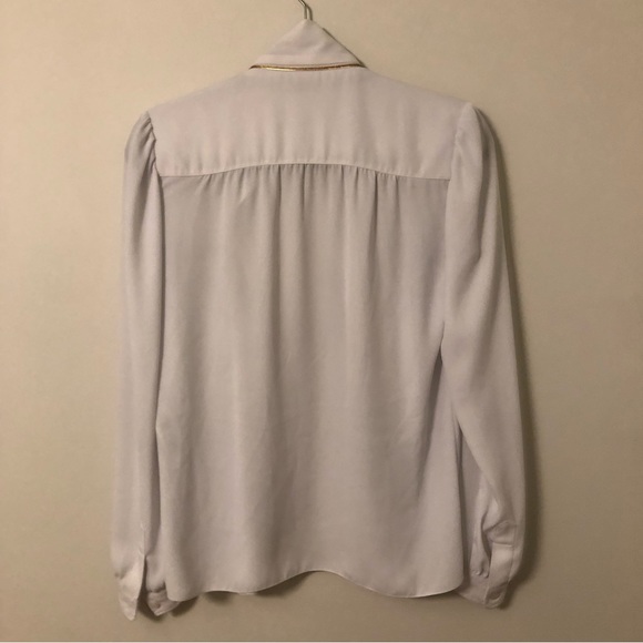 Louis Vuitton Uniforms Semi-Sheer White And Gold Button Up Blouse Dress Shirt - Picture 6 of 15